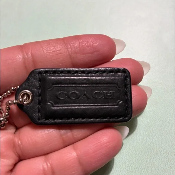 Coach Black Leather Tag Keychain 🖤 - Picture 3 of 4